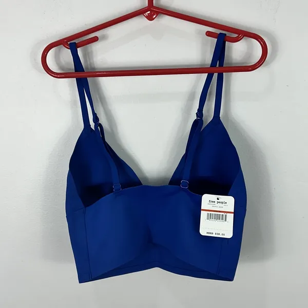 Free People Bralette Womens XS Longline Crop‎ Top Adjustable Straps Exotic Aqua - Image 2