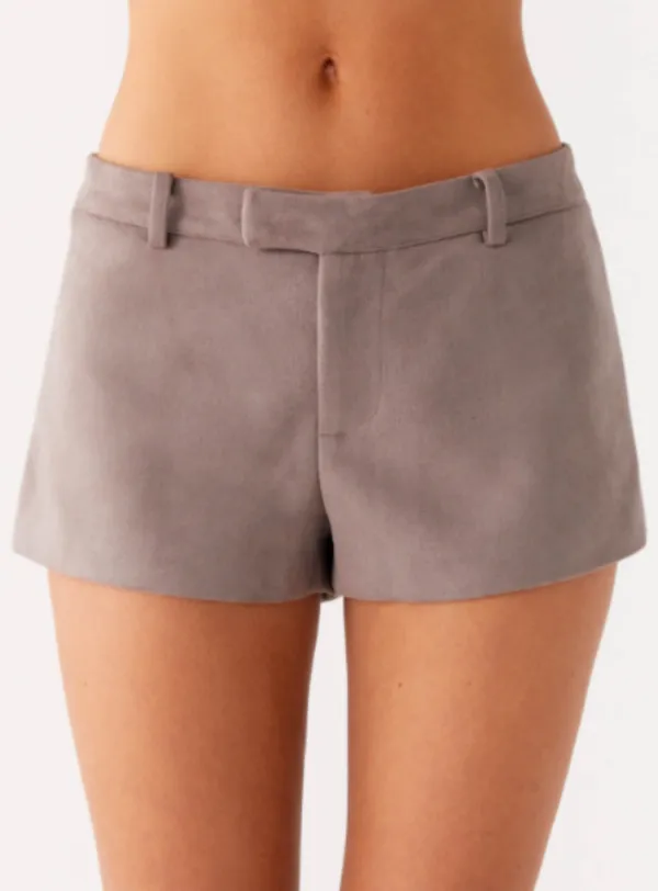 Peppermayo Suede Micro Shorts Grey - Image 2