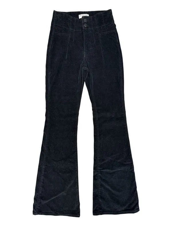 Free People We The Free Jayde Cord Flare Jeans Corduroy Beluga Black 26 - Image 4
