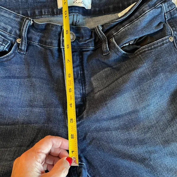 Kancan Women’s Jeans Sz 13 (30) Midrise‎ Flare Leg Dark Wash Raw Hem Western - Image 13