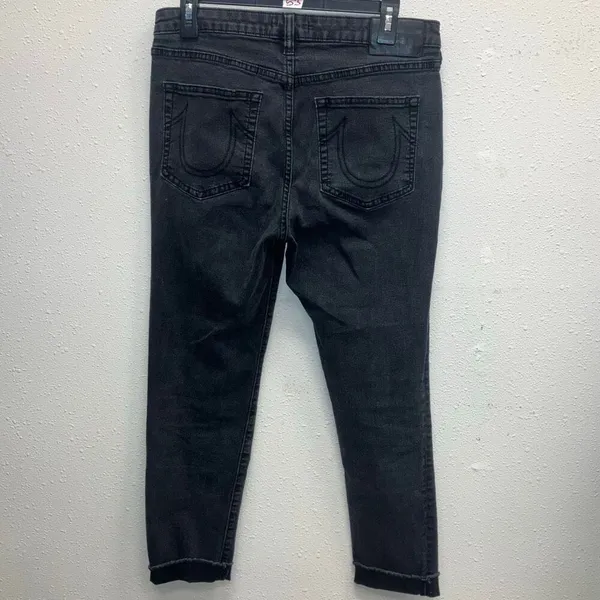 True Religion Colette Slim Straight Charcoal Wash Jeans Size 31 - Image 8