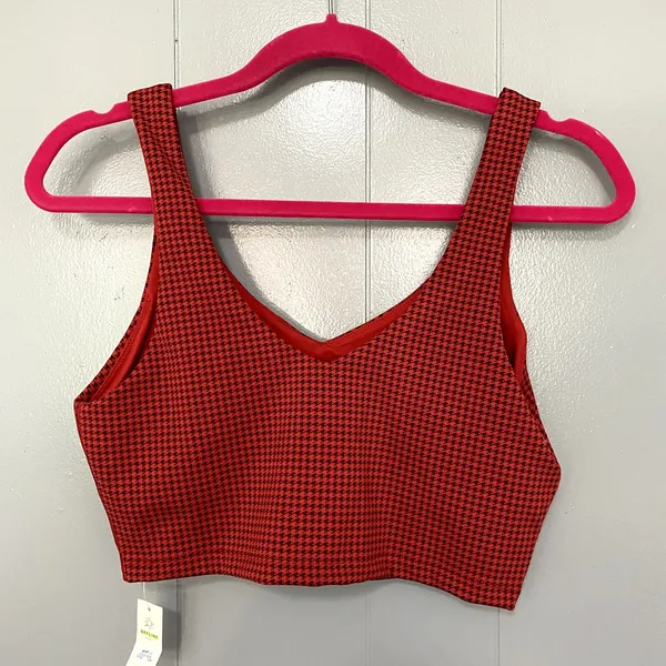 NEW Aerie Offline Red Herringbone Recharge Least Support Athletic Sports Bra M - Image 3