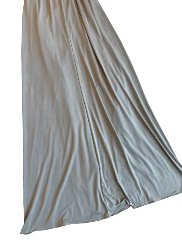 Two Birds Grey Faux Wrap Maxi Dress Flutter Sleeve Long Surplice Medium Women's - Image 12