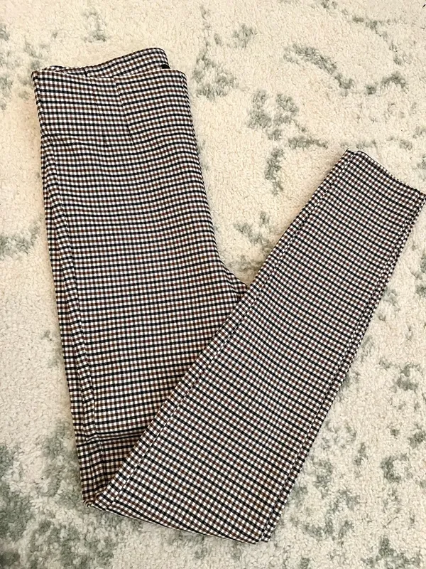 Zara black brown plaid pants - Image 3