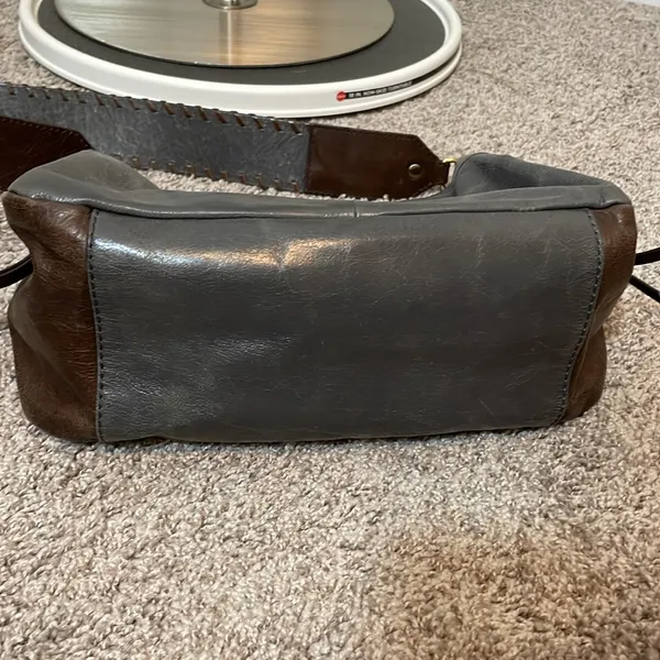 Hobo leather satchel gray‎ and brown Gray - Image 8