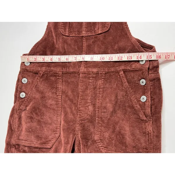 American Eagle Corduroy Overalls Small Rust Brown Sleeveless Casual - Image 4