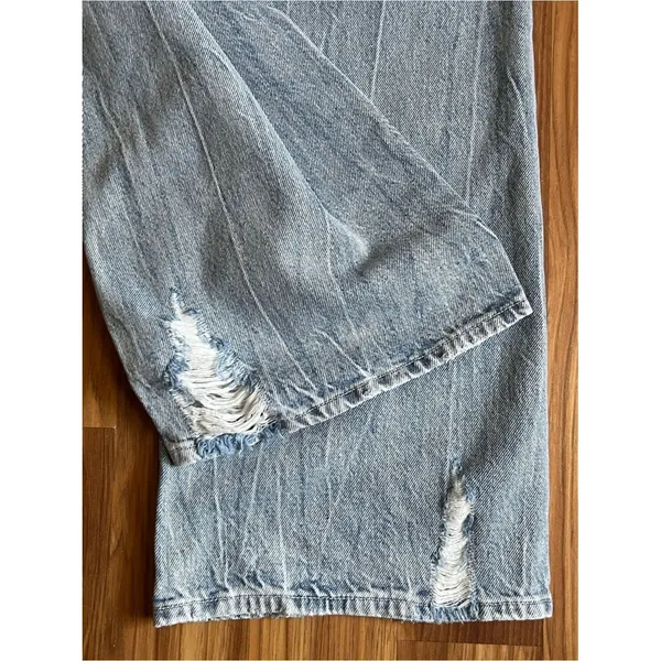 Playboy × PacSun Distressed Baggy Wide Leg Jeans Light Wash Size 23 - Image 4