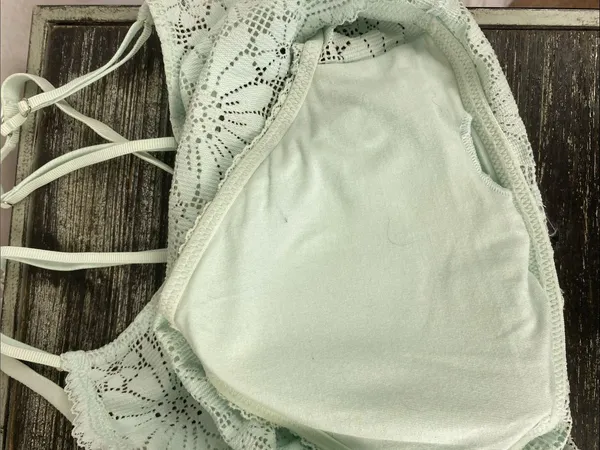 Aerie Sky Blue Lace Padded Bralette Bra Top L - Image 4