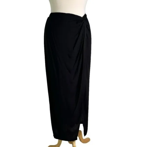 Aqua Swim Womens Black Sarong Beachwear Skirt Cover Up Size XS/S NWT - Image 2