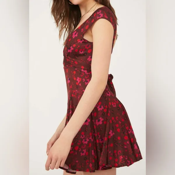 FREE PEOPLE It Takes Two Wrap Dress in Plum Multi - Image 2