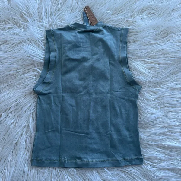 Skims Cotton Jersey Mock Neck Tank Mineral Size Medium - Image 5