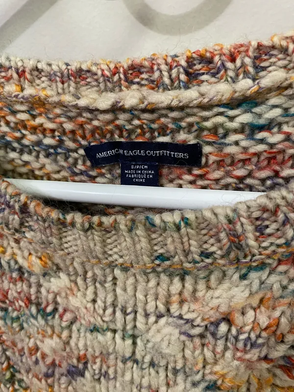 American Eagle Outfitters Multicolor Cable Crewneck Sweater - Image 4
