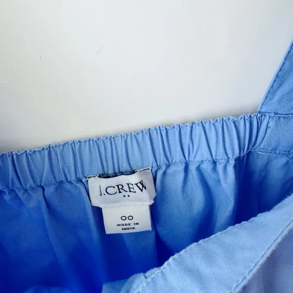 J.Crew‎ Blue Pom Pom Top Square Neck Sleeveless Blouse Size 00 - Image 3