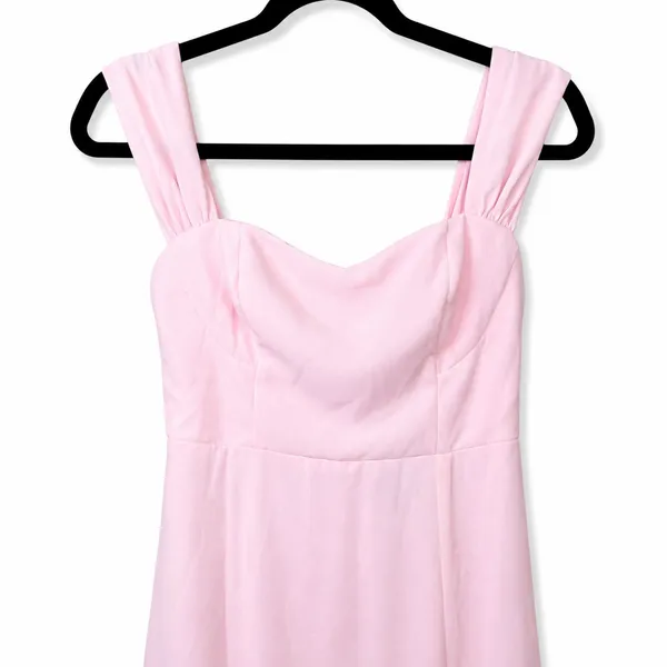 NEW Lulus Magical Magnetism Light Pink Off-the-Shoulder Chiffon Maxi Dress Small - Image 6