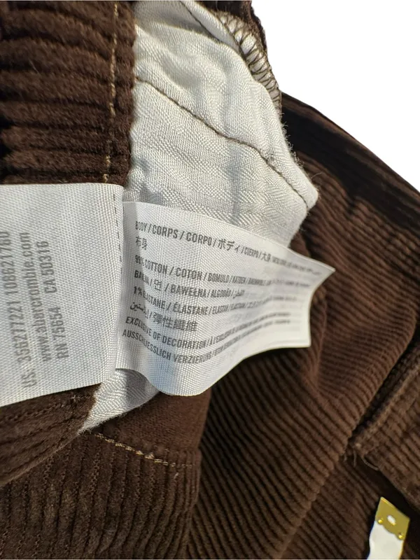 Hollister Womens 28 Brown Corduroy Cargo Pants Ultra High Rise Baggy Wide Leg - Image 6