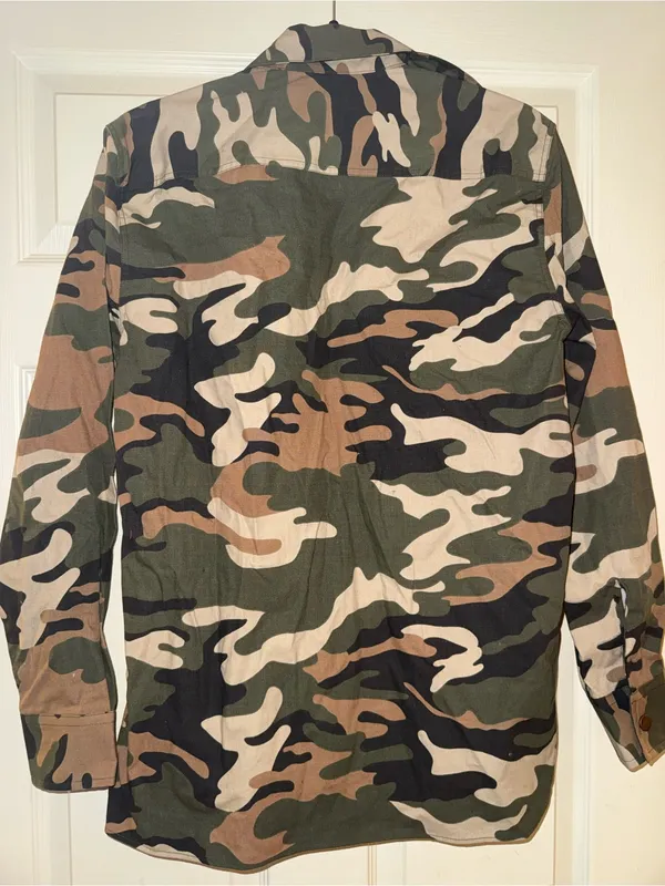 Caterpillar Green Brown Tan Black Camo Shirt - Image 6