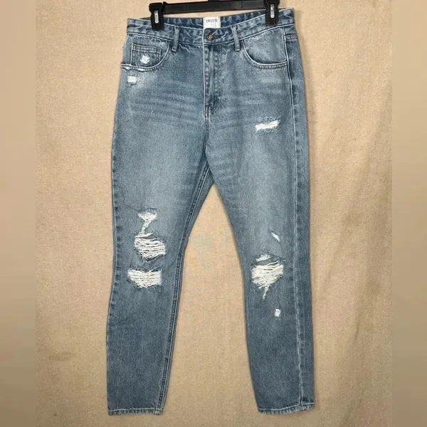 Twelve by OnTwelfth Women's Distressed Blue Jeans Size 29 High Rise - Image 11