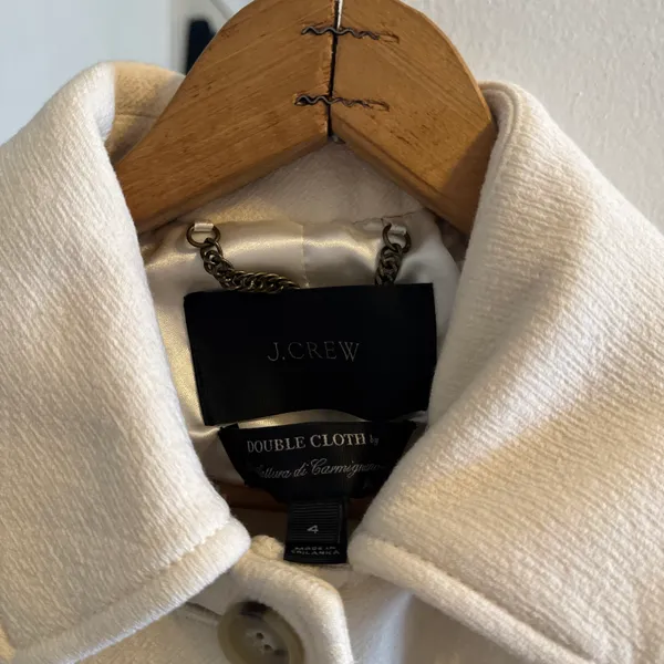 J. Crew White Classic Lady Day Coat in Italian Double-cloth Wool with Thinsulate - Image 4