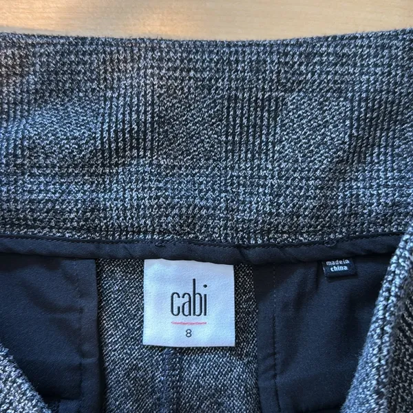CAbi #3740 Bond High-Rise Gray Plaid Wide Leg Dress Pant Trouser, 8 - Image 10