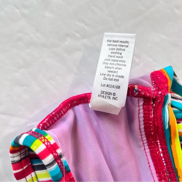 Athleta Montego Colorful Stripes Shirred Underwire Adjustable Bikini Top 38B/C‎ - Image 11