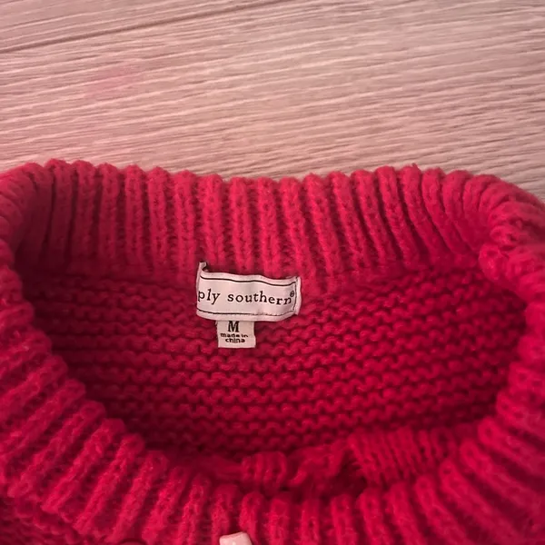 Simply Southern Hot Pink Cable Knit Sweater - Image 3