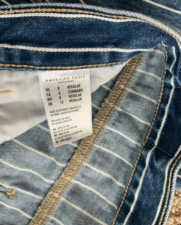 American Eagle Pinstripe Mom Jeans - Image 3