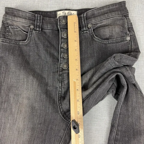We The Free People Jeans Womens 29 Gray Charcoal Wash Flared Slim Stretch Denim - Image 8