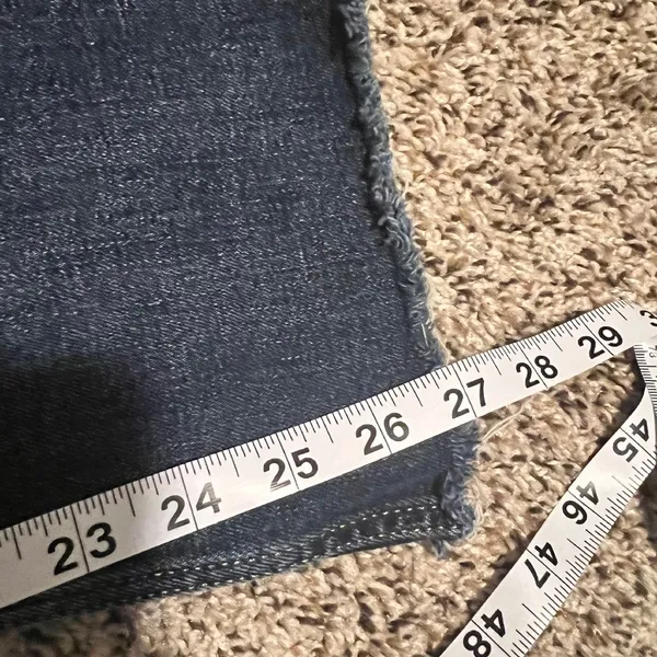 Wrangler Boot Cut Jeans Frayed Hem Dark Wash Denim Junior Size 11/12x32‎ - Image 6