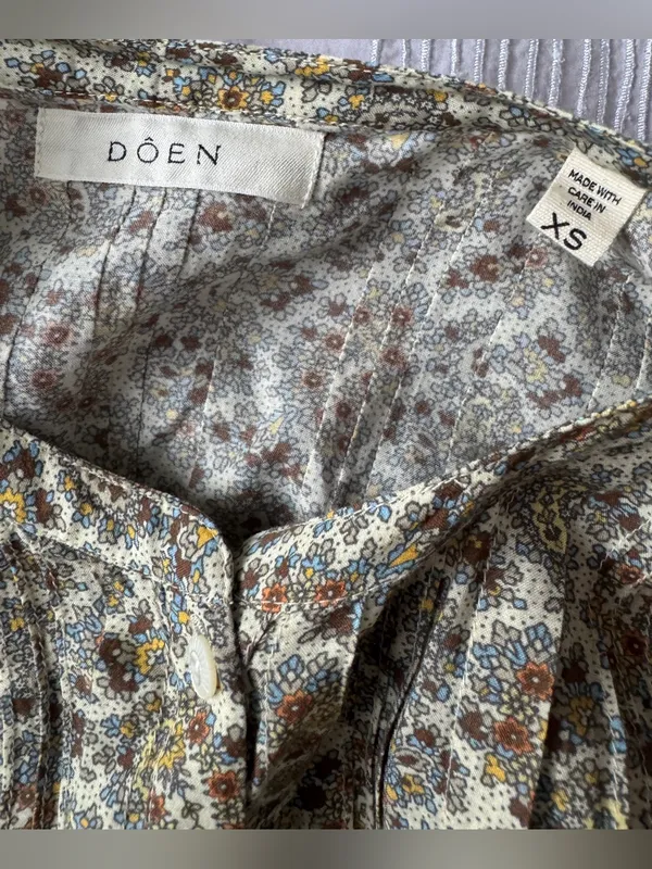 ✨like new✨ Dôen Rosamund Dress in Cream Tilbury Paisley Size XS Puff Sleeve - Image 8