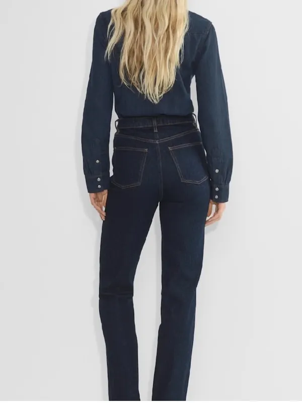 Denim Forum Aritzia Dark Wash Super Hi Rise Straight Leg Rowan Jeans - Image 6