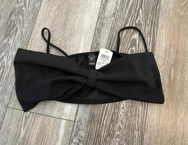Windsor NWT Sz S Adorable Black Crop Top W Large Bow - Image 5