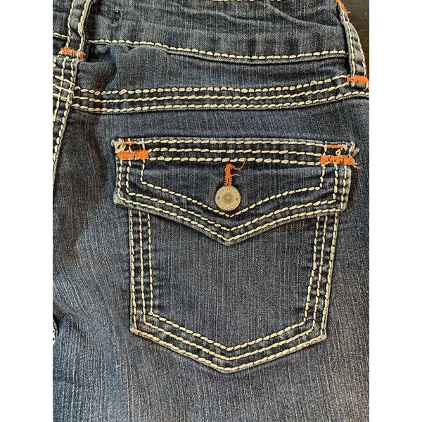 Bongo Jeans Size 7 Women's Boot Cut‎ Embroidered Blue Denim Y2K Festival Western - Image 12
