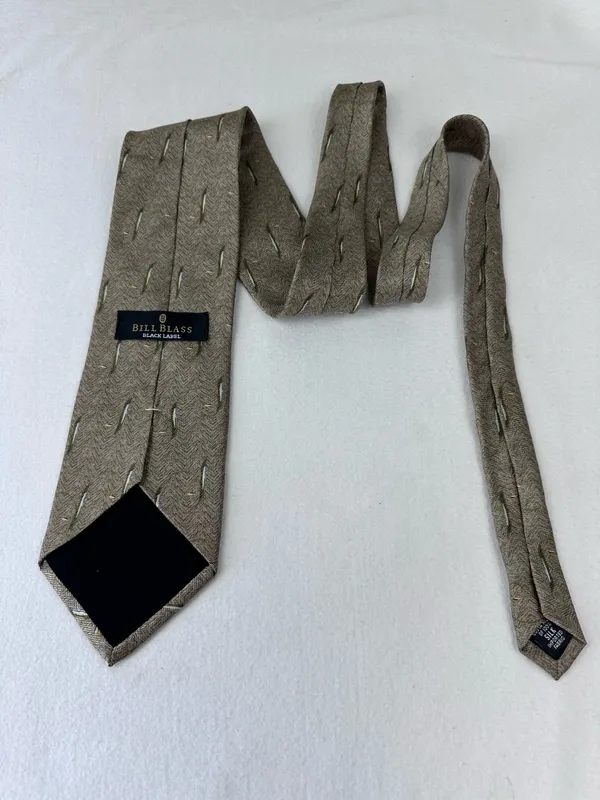 Bill Blass Tie Black Label Abstract Silk Vintage Green Art Deco Design Office - Image 8
