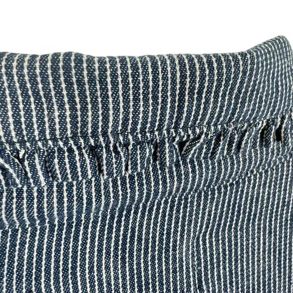 Live A Little Blue White Pinstriped Full Zip‎ Collared Jacket Pockets Size S - Image 7