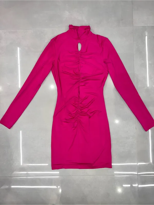 AMANDA UPRICHARD Beliza Mini Dress in Hot Pink - Image 2