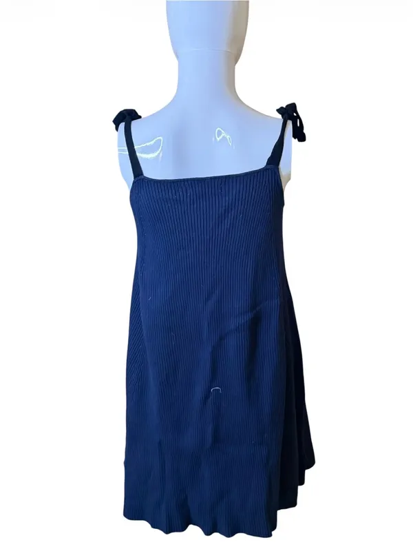 Zara Ribbed Tie-Shoulder Swing Mini Dress - Image 5