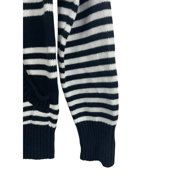 Jones New York Sport Black And White Knit Cardigan Front Pocket Sweater S - Image 5