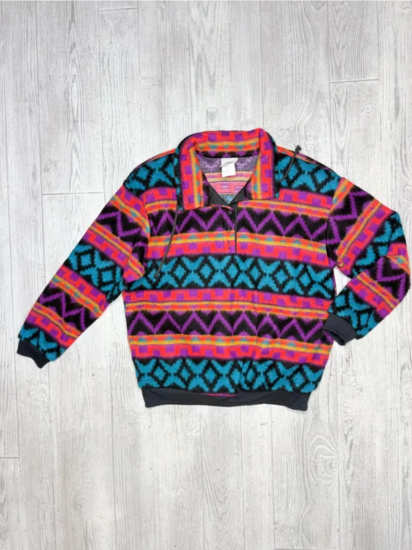 Vintage David Wayne fleece quarter zip long sleeve 80s pull over shirt jacket sm - Image 6