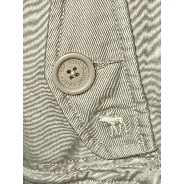 Abercrombie & Fitch Tan Cream Canvas Cotton Utility Bomber Jacket Coat Womens S - Image 6