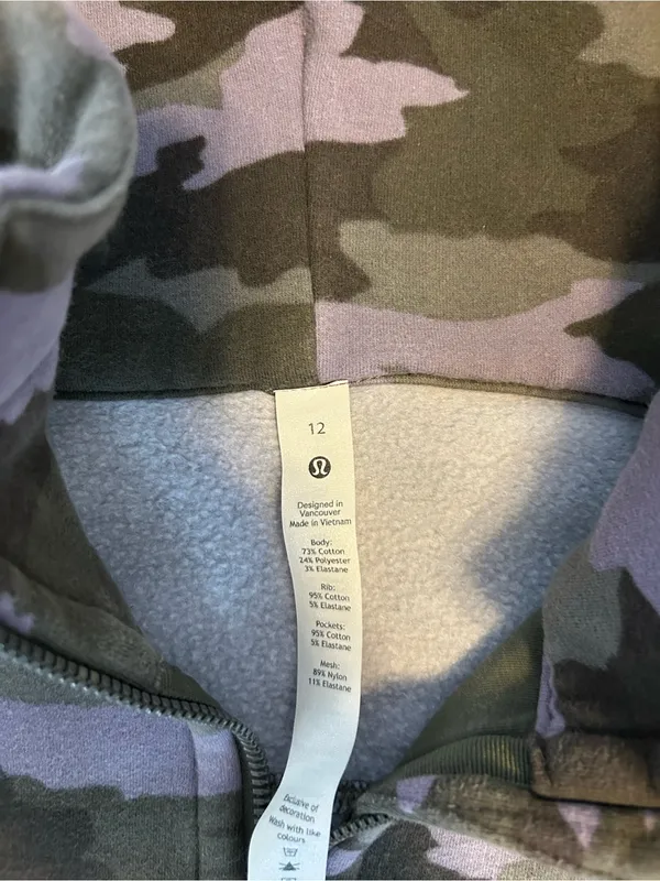 lululemon athletica Camouflage Zip Hoodie - Green/Purple - Image 5