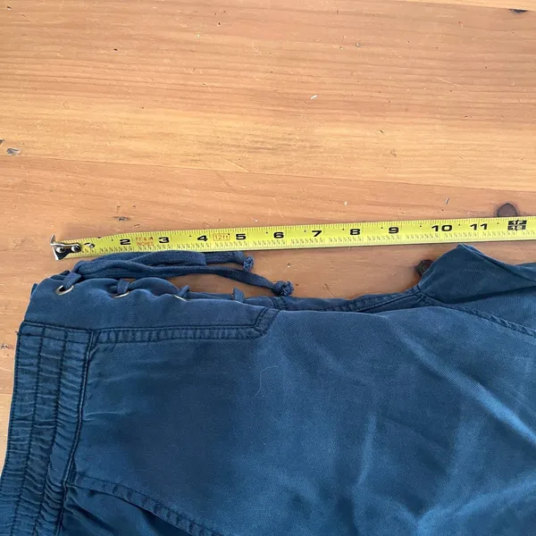 Pam &‎ Gela Lace Up Jogger Pants Athleisure Chic Women Navy Blue Small - Image 9
