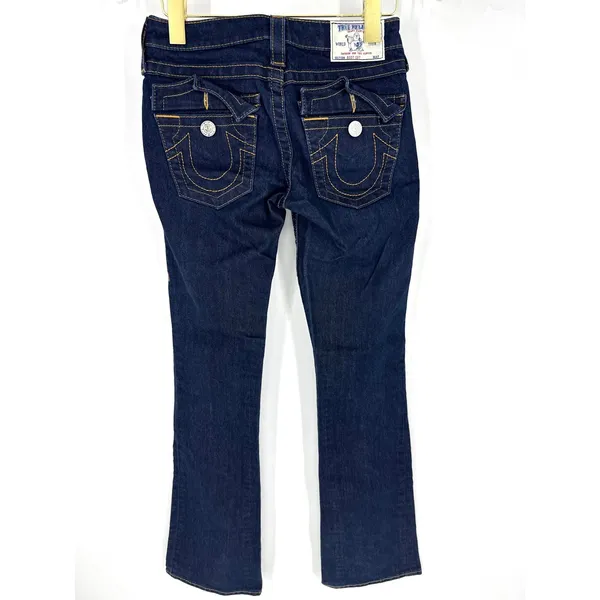 True Religion Joey Bootcut Jeans Indigo Blue Flap Pocket Size 24 - Image 3