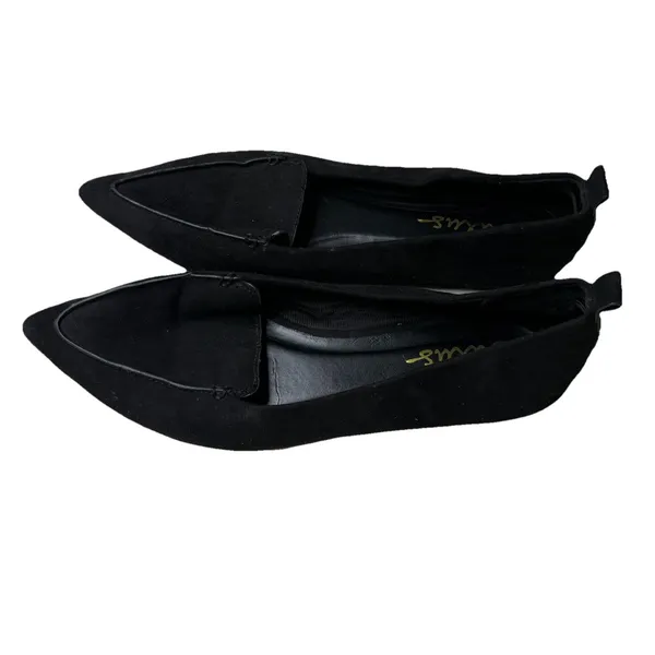 Lulu's Emmy Faux Suede Slip On Pointed Toe Flat Loafers Black Womens Size 9 - Image 3