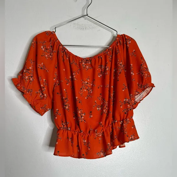 Princess Polly Size‎ 12 Orange Floral Rhea Top CP0197 - Image 4