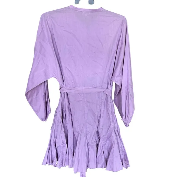 Rhode 100% Cotton Purple Ruffle Emma Mini Dress Size Medium - Image 4