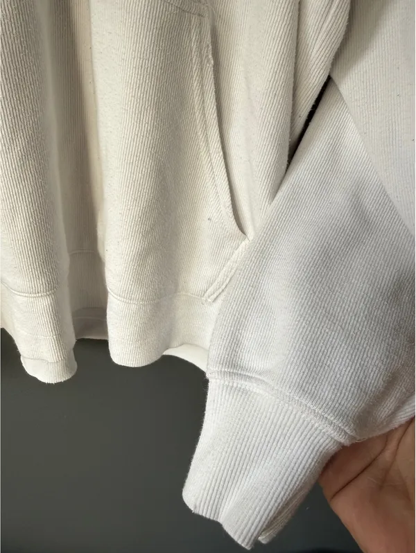 Aerie White Half-Zip Pullover Sweatshirt XS - Image 9