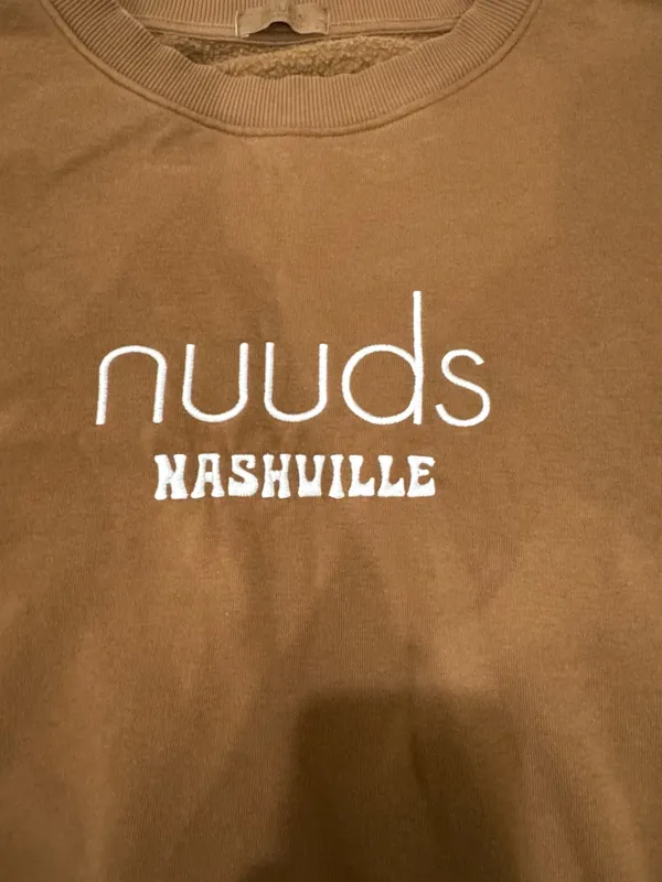 Boutique NUUDS Nashville Pop-up Brown Crewneck Oversized Sweatshirt Large - Image 3