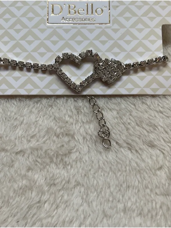 D'Bello Silver Heart Crystal Bracelet - Image 2