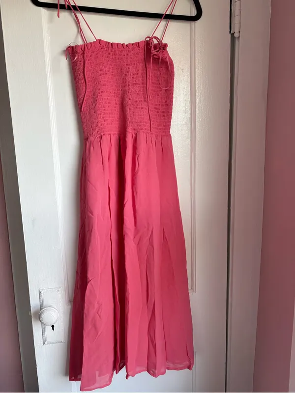 Reformation Rudy Midi Dress in Snapdragon Pink Small - Image 6