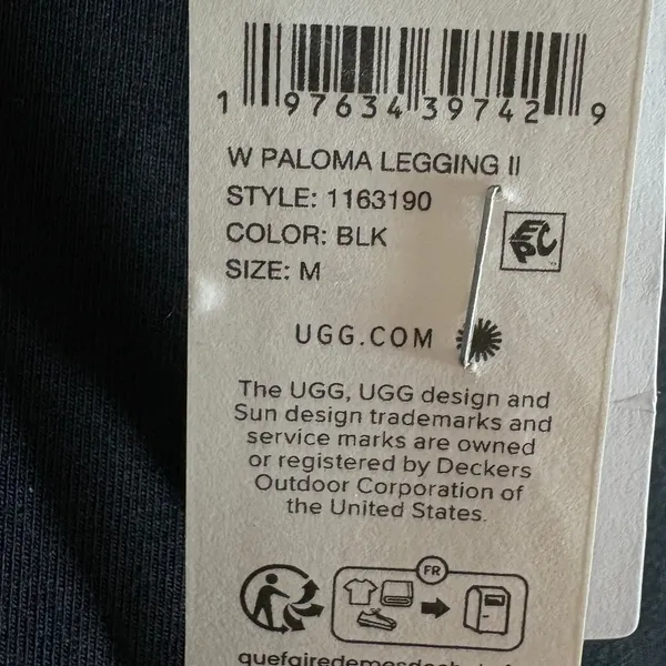 UGG Paloma High Waist Lounge Leggings II Black 1163190 Women Medium - Image 3